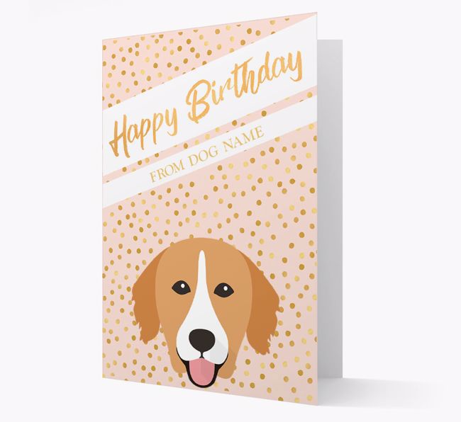 Personalized 'Happy Birthday' Gold Detail {breedFullName} Card